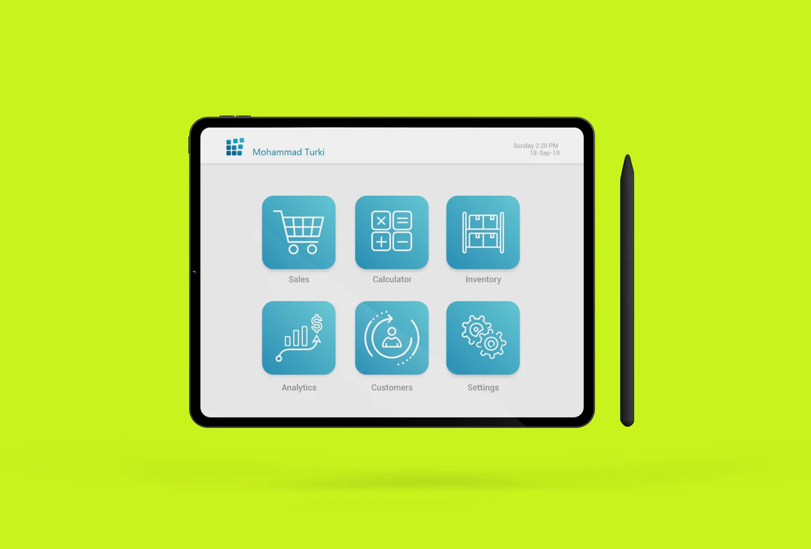 Ez-POS retail operations interface on a tablet display